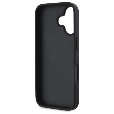 7. DKNY Texture Pattern Tonal Stripe iPhone 16 Case - Black