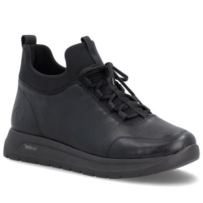 Women's leather insulated ankle boots black Remonte Rieker D2V06-35
