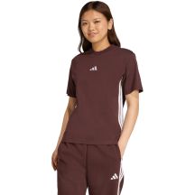 Women's adidas Essentials 3-Stripes Cotton T-shirt brown JX7621