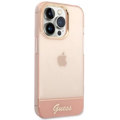 4. Guess Translucent iPhone 14 Pro Max 6.7" Case - Pink