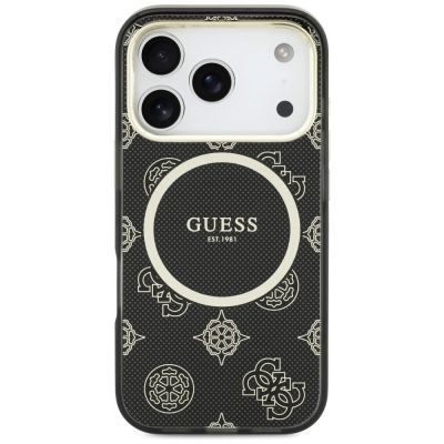 3. Guess IML Peony Dot MagSafe Case for iPhone 17 Pro - Black