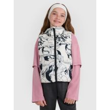 Girls' down vest with synthetic filling 4F 4FJRAW25TVJAF320-11A