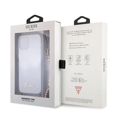 8. Guess GUHCP12MKC4GSGO iPhone 12/12 Pro 6.1" Transparent hard case 4G Gold Chain