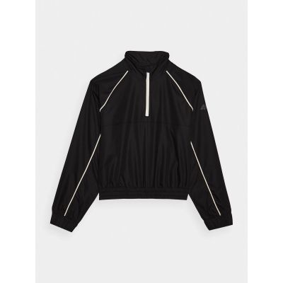 7. Women's cropped transition jacket with a stand-up collar 4F 4FRSS24TTJAF0886-20S