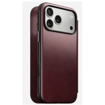 NOMAD Modern Leather Folio - MagSafe-compatible leather case for iPhone 17 Pro Max, Horween leather (burgundy)