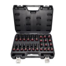 AWTOOLS IMPACT SOCKET SET 1/2" 26 pcs./10-24mm/ SHORT AND LONG BLACK LINE