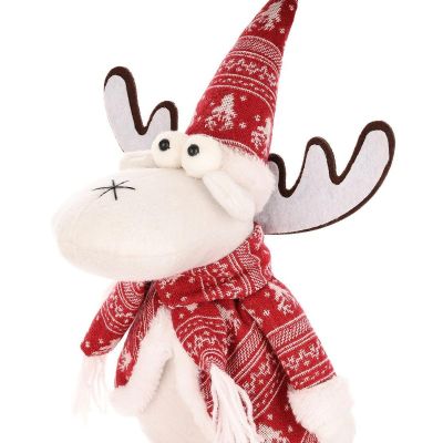 4. DECORATIVE CHRISTMAS REINDEER WHITE 35+20CM
