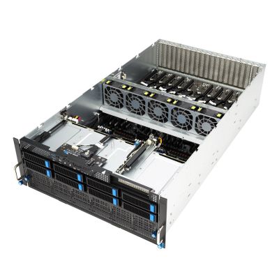 4. Asus Rack Platform (4U) ESC8000A-E12 AMD Epyc 9004 (8x NVMe/SATA HS, 1xM.2, 2x10Gbe, IPMI, 2+2 3000W)