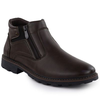 6. Men’s Brown Insulated Ankle Boots with Zips VanHorn AN71309