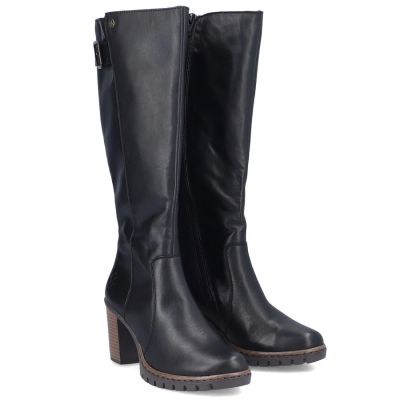 4. Black women's leather heeled boots Rieker Y2581-00
