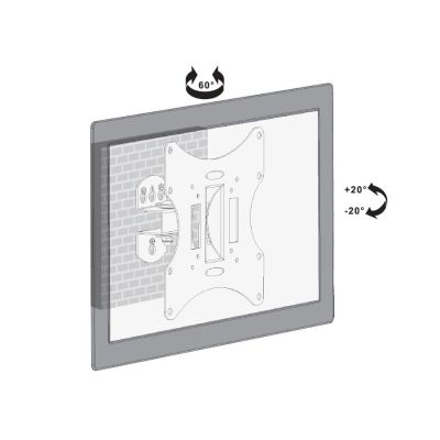 Maclean MC-501B TV wall mount (Swivel, wall-mounted, tiltable - 42"; max. 30kg)