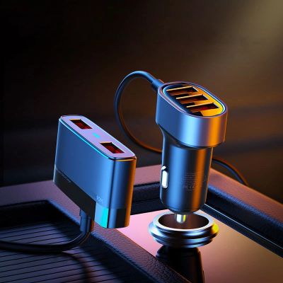 10. Joyroom fast car charger 5x USB 6.2 A with extension cable black (JR-CL03)