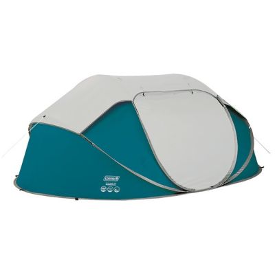 3. Coleman Galiano 4 FastPitch Pop Up Tent 4 Person Green, Gray