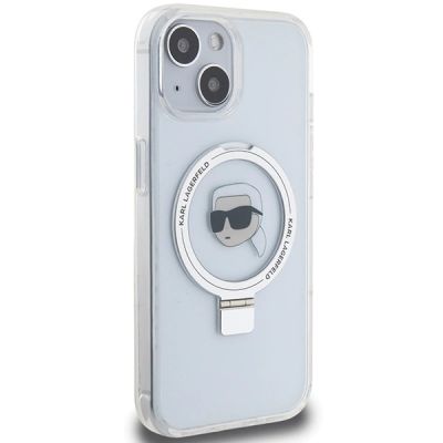 4. Karl Lagerfeld KLHMP15SHMRSKHH iPhone 15 6.1" white/white hardcase Ring Stand Karl Head MagSafe