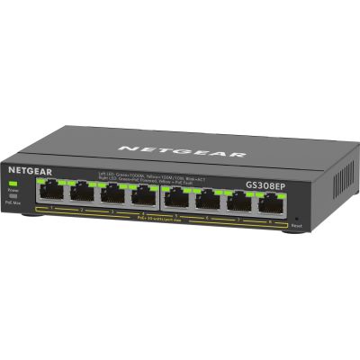 2. Switch Netgear GS308EP-100PES 8p PoE 62W (PoE+: 8p) Unmanaged Gigabit