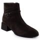 Women's leather ankle boots with decorative heel, brown, D&A S.Barski Premium Collection CR52-651