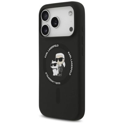 2. Karl Lagerfeld Silicone Karl&Choupette Ring MagSafe Case for iPhone 18 Pro Max / iPhone 17 Pro Max - Black