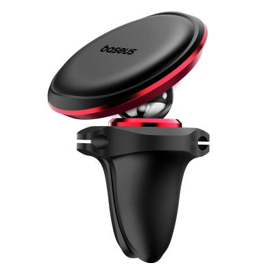 6. Baseus C40141201913-00 magnetic car holder for air vent - black and red