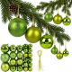 DECORATIVE PLASTIC BAUBLE SAFE 46 PCS GREEN MICA