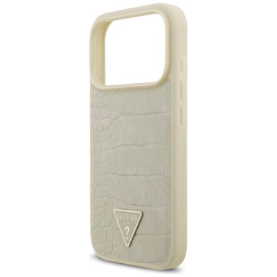 6. Guess Croco Triangle Logo MagSafe case for iPhone 17 Pro - gold