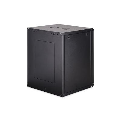 9. DYNAmic 19" 16U wall-mounted network cabinet 600x600, glass door, black, undivided, assembled, 60kg