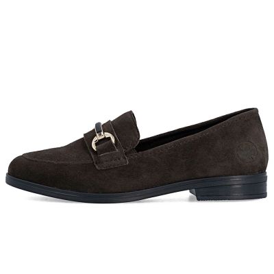 9. Women's brown suede leather loafers Rieker 46262-25