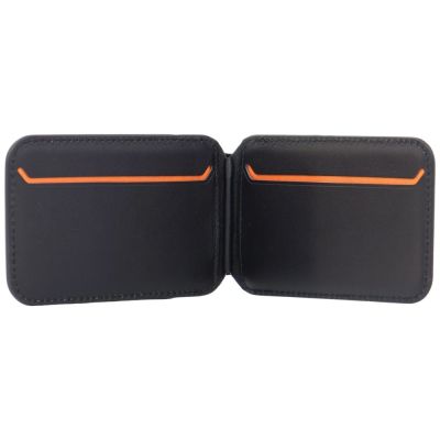 4. Lamborghini D1 Genuine Leather MagSafe mobile phone wallet - black and orange