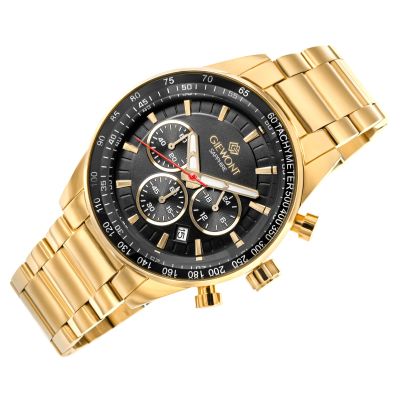 3. Men's Watch Giewont Chronograph Sapphire Gold Black GW9140-B4