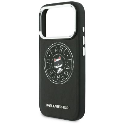 6. Karl Lagerfeld Point & Choupette Sketch MagSafe Case for iPhone 18 Pro Max / 17 Pro Max - Black