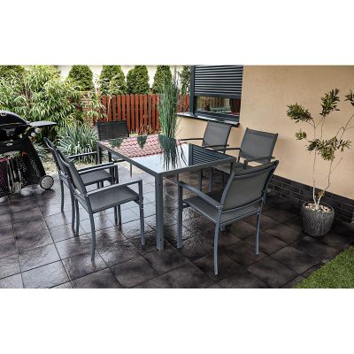 17. GARDEN TABLE 150x90x73CM DARK GREY
