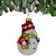 MOLDED GLASS SNOWMAN CHRISTMAS BAUBLE 11 CM SASKA GIFT & DECOR