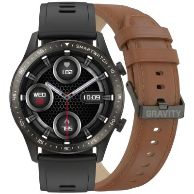 11. Smartwatch Gravity Black 2 Straps GT10-4