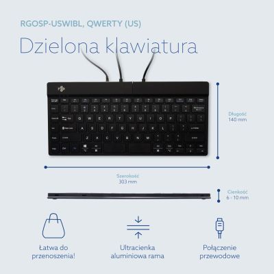 8. R-Go Tools Ergonomic R-Go Split Break v2 Keyboard with Break Software, QWERTY_US, Wired, Black