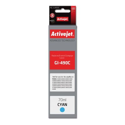 Activejet AC-G490C Ink (Canon GI-490C replacement; Supreme; 70 ml; 7000 pages, blue)