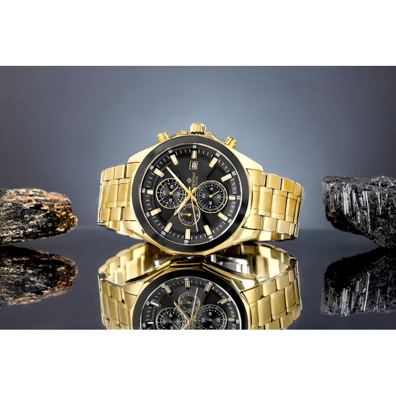 5. Men's Watch Giewont Chronograph Sapphire Gold Black GW7290-B4