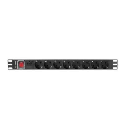 2. LANBERG RACK POWER STRIP PDU 19" (1U, 16A, 8X SHUKO, 2M, BLACK) PDU-08F-0200-BK