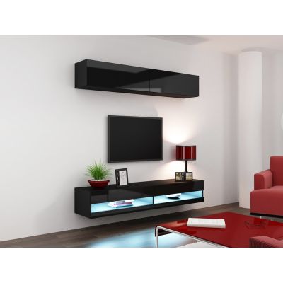 3. TV cabinet VIGO NEW '140' 30/140/40 black/black-polished