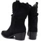 10. Women's ankle boots, ruffled cowboy boots, black, Vinceza HX27-16536