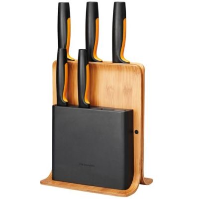 4. Knife Block with Holes Bamboo, Plastic, Stainless Steel Wood Fiskars 1057552
