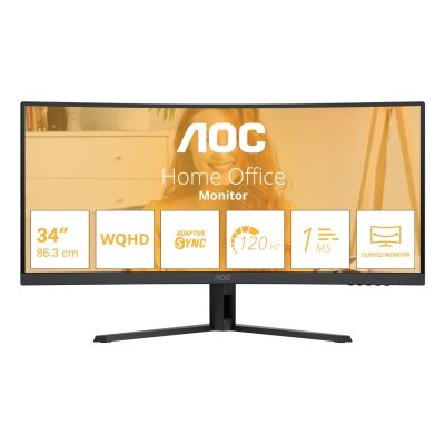 AOC B3 CU34B3E Computer Monitor 86.4 cm (34") 3440 x 1440 px Wide Quad HD LED Black