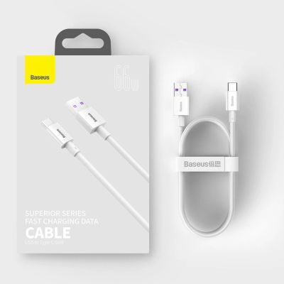 16. Baseus Superior cable USB - USB TypeC 66 W 6A 2 m White (CATYS-A02)