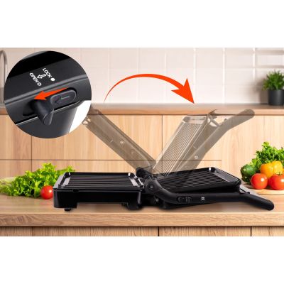 6. ELDOM CONTACT GRILL GK110 800W BLACK AND SILVER