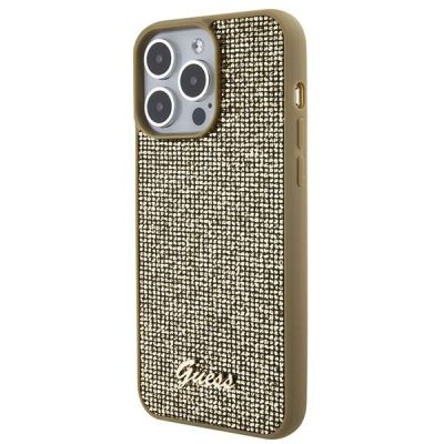 2. Guess Disco Metal Script case for iPhone 15 Pro Max - gold