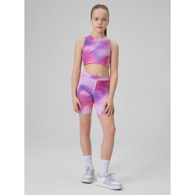 3. Girls' sports cycling leggings 4F 4FJRSS26TFSTF139-90A