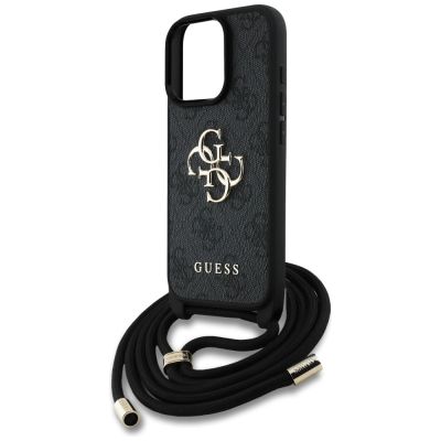 5. Guess 4G Big Logo Cord Stap Crossbody Case for iPhone 16 Pro Max black