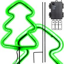 NEON CHRISTMAS TREE GREEN 87 LED BATTERY-OPERATED 16x91CM LUCA