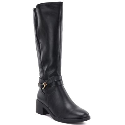 Women's leather boots with heels, insulated, black, Sergio Leone KZ-13-S