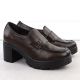 3. Women's loafers on a block heel, brown, Potocki SZ12700