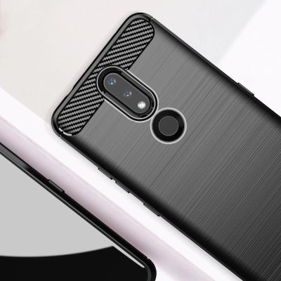 3. Carbon Case Flexible Cover TPU Case for Nokia 2.4 black