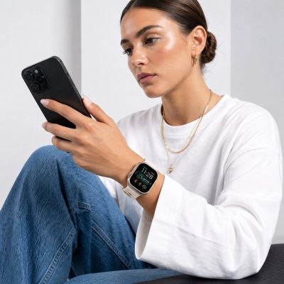 4. Tech-Protect Silicone Line Strap for Apple Watch 44 / 45 / 46 / 49 mm - Beige